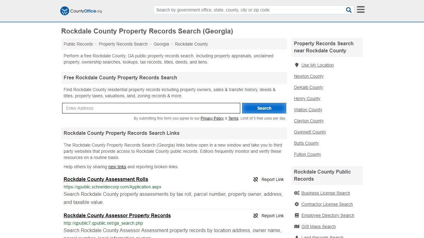 Property Records Search - Rockdale County, GA (Assessments ...